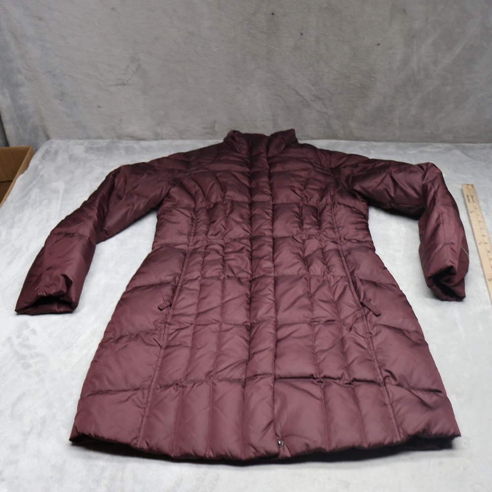 Eddie Bauer Down Coat Women Medium Red Quilted Puffer Insulated Light Parka